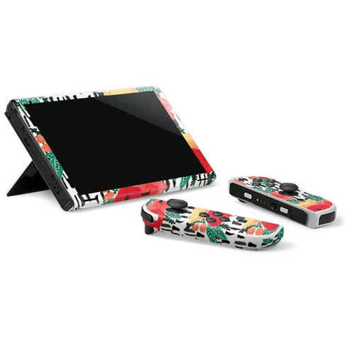 Bouffants and Broken Hearts Bouquets Print 3 Nintendo Switch OLED (2021) Skin